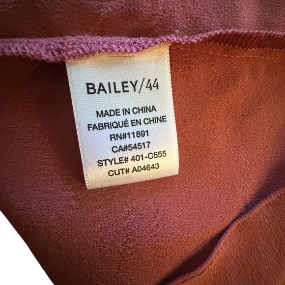 Bailey / 44 Rust Colored Cold Shoulder Ruffled 100% Silk Tank Top Size S - Picture 5 of 7